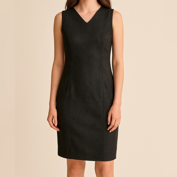 GAP Dresses & Skirts - GAP Grey Wool Blend Sleeveless V-Neck Zipper Closure Midi Dress Size 10